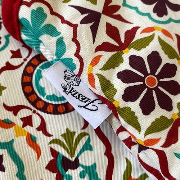 NWT Fiesta Puppet Mitt Pot Holder Oven Mitt Set Floral Print hot cold cotton - Picture 7 of 10